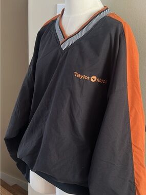 Taylor Made Black and Orange V-Neck Pullover